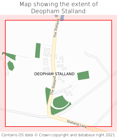 Map showing extent of Deopham Stalland as bounding box