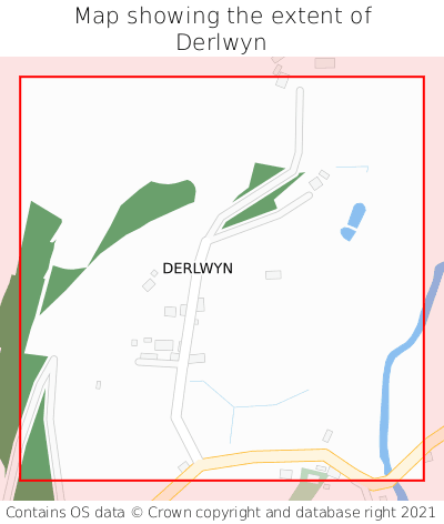 Map showing extent of Derlwyn as bounding box