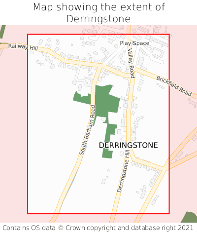 Map showing extent of Derringstone as bounding box