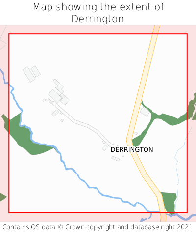 Map showing extent of Derrington as bounding box