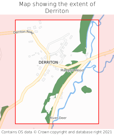 Map showing extent of Derriton as bounding box