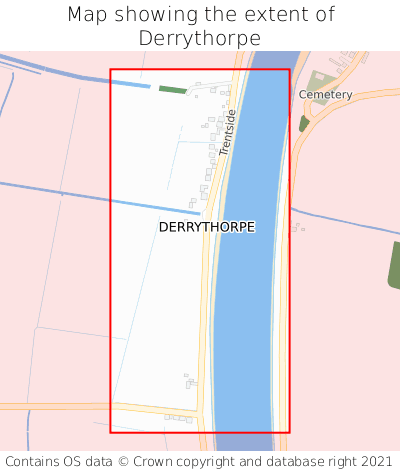 Map showing extent of Derrythorpe as bounding box