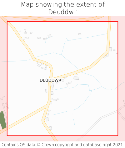 Map showing extent of Deuddwr as bounding box