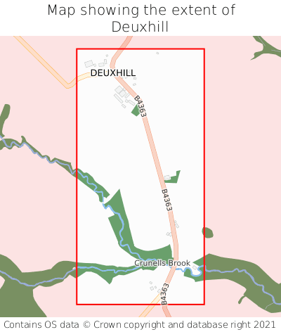 Map showing extent of Deuxhill as bounding box