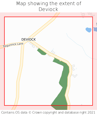 Map showing extent of Deviock as bounding box