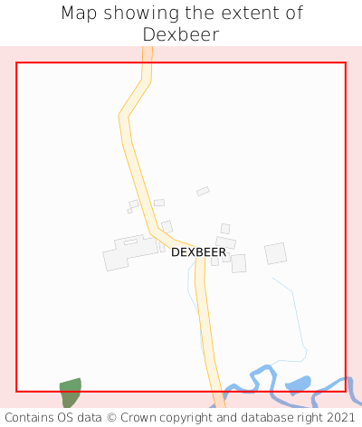 Map showing extent of Dexbeer as bounding box