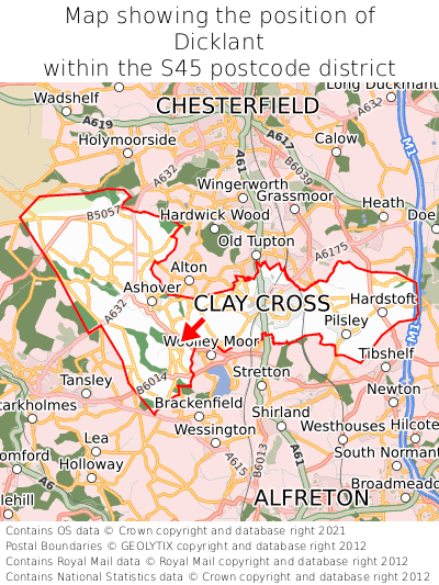 Map showing location of Dicklant within S45