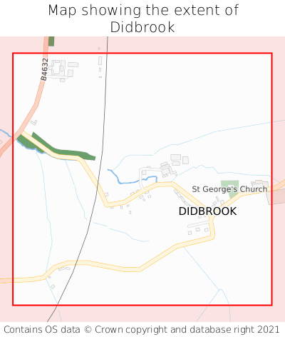 Map showing extent of Didbrook as bounding box