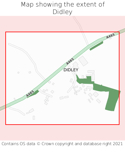 Map showing extent of Didley as bounding box