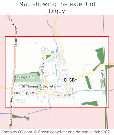 Map showing extent of Digby as bounding box