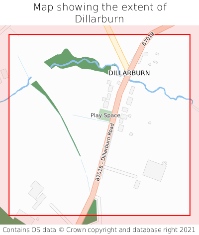 Map showing extent of Dillarburn as bounding box