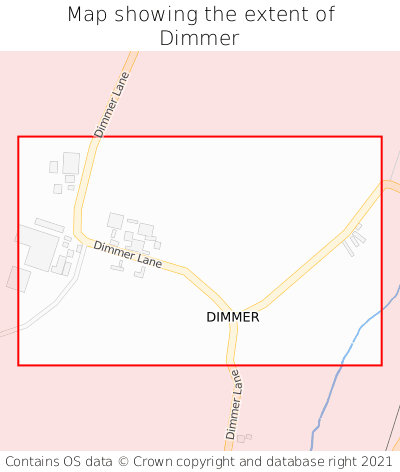 Map showing extent of Dimmer as bounding box