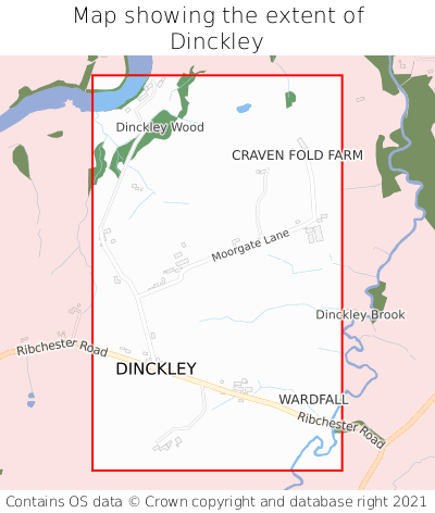 Map showing extent of Dinckley as bounding box