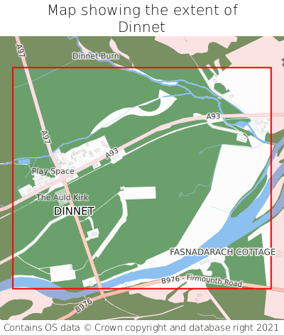 Map showing extent of Dinnet as bounding box