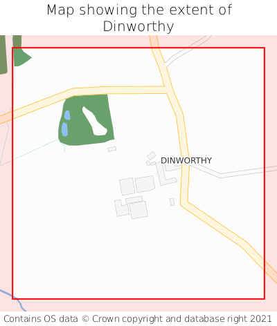 Map showing extent of Dinworthy as bounding box