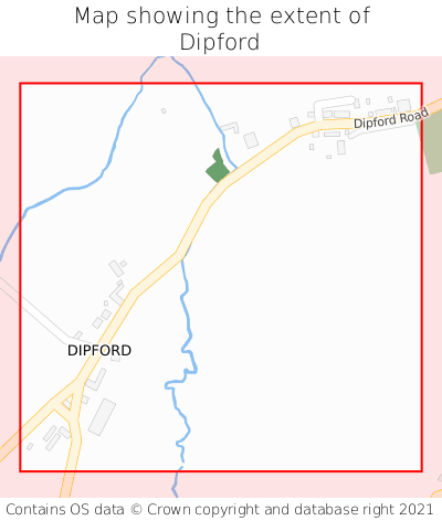 Map showing extent of Dipford as bounding box