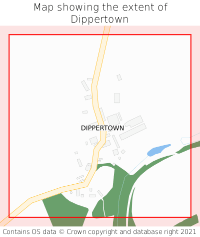 Map showing extent of Dippertown as bounding box
