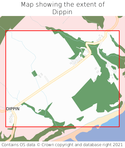 Map showing extent of Dippin as bounding box
