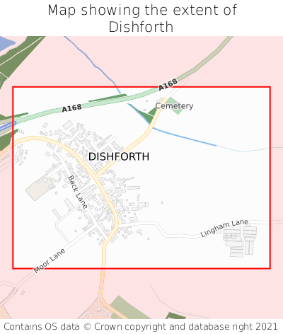 Map showing extent of Dishforth as bounding box