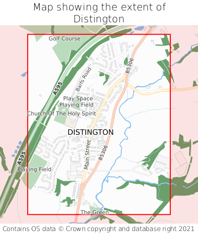 Map showing extent of Distington as bounding box