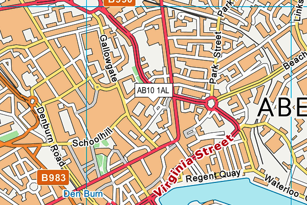 AB10 1AL map - OS VectorMap District (Ordnance Survey)