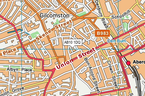 AB10 1DQ map - OS VectorMap District (Ordnance Survey) AB10 1DQ map - OS VectorMap District (Ordnance Survey)