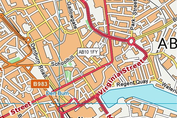 AB10 1FY map - OS VectorMap District (Ordnance Survey)