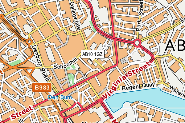 AB10 1GZ map - OS VectorMap District (Ordnance Survey)