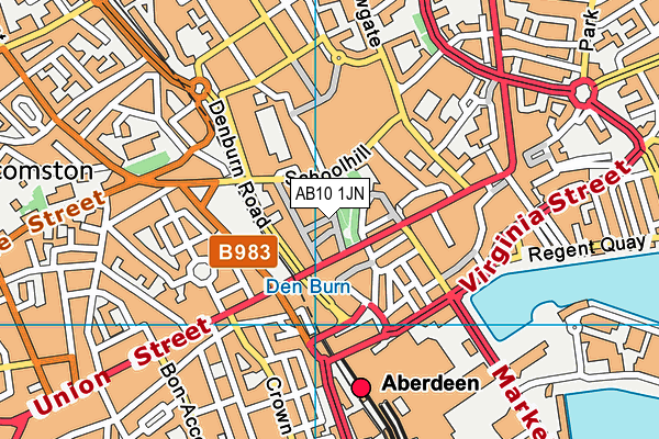 AB10 1JN map - OS VectorMap District (Ordnance Survey) AB10 1JN map - OS VectorMap District (Ordnance Survey)