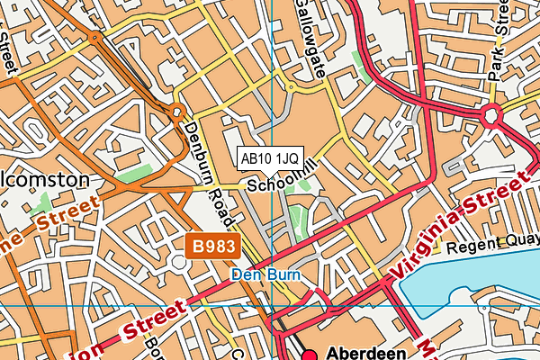 AB10 1JQ map - OS VectorMap District (Ordnance Survey)