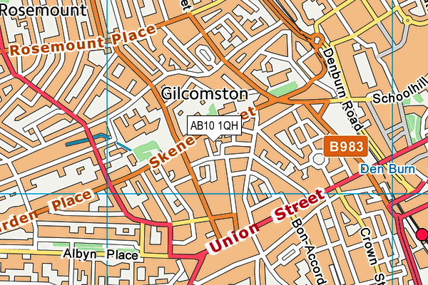 AB10 1QH map - OS VectorMap District (Ordnance Survey)