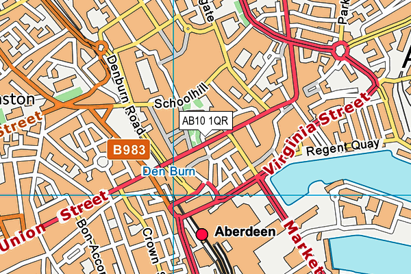 AB10 1QR map - OS VectorMap District (Ordnance Survey)