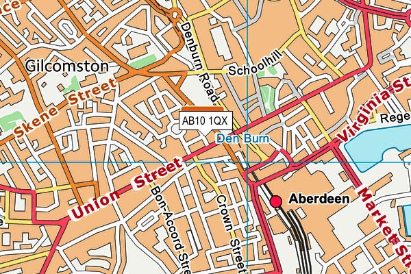 AB10 1QX map - OS VectorMap District (Ordnance Survey)
