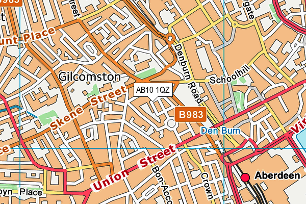 AB10 1QZ map - OS VectorMap District (Ordnance Survey)