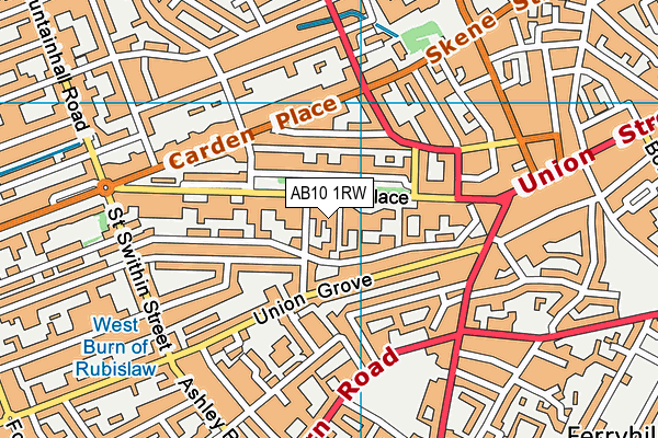 AB10 1RW map - OS VectorMap District (Ordnance Survey) AB10 1RW map - OS VectorMap District (Ordnance Survey)