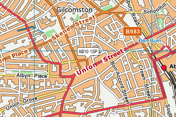 AB10 1SP map - OS VectorMap District (Ordnance Survey)