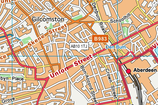 AB10 1TJ map - OS VectorMap District (Ordnance Survey)