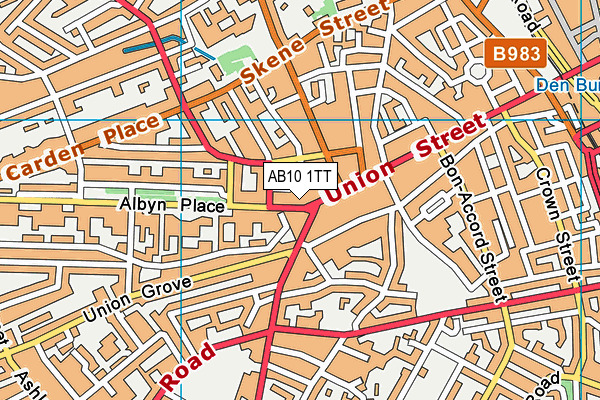 AB10 1TT map - OS VectorMap District (Ordnance Survey)