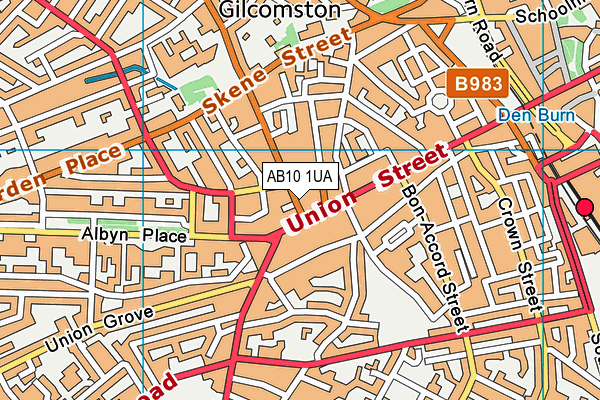 AB10 1UA map - OS VectorMap District (Ordnance Survey)