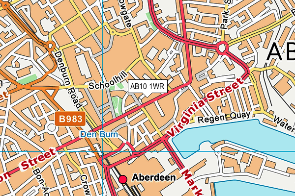 AB10 1WR map - OS VectorMap District (Ordnance Survey)
