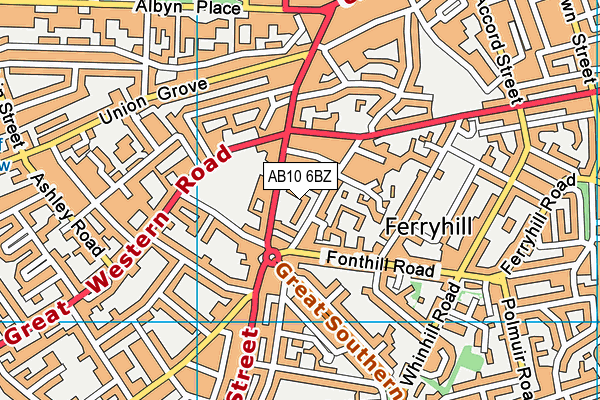 AB10 6BZ map - OS VectorMap District (Ordnance Survey) AB10 6BZ map - OS VectorMap District (Ordnance Survey)