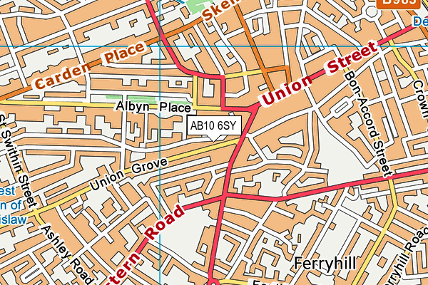 AB10 6SY map - OS VectorMap District (Ordnance Survey) AB10 6SY map - OS VectorMap District (Ordnance Survey)