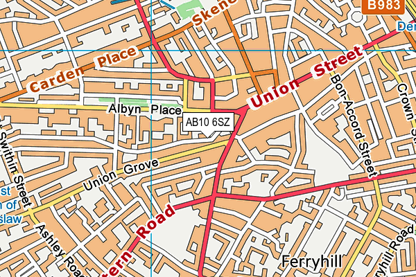 AB10 6SZ map - OS VectorMap District (Ordnance Survey) AB10 6SZ map - OS VectorMap District (Ordnance Survey)