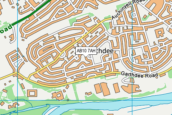 AB10 7AH map - OS VectorMap District (Ordnance Survey)