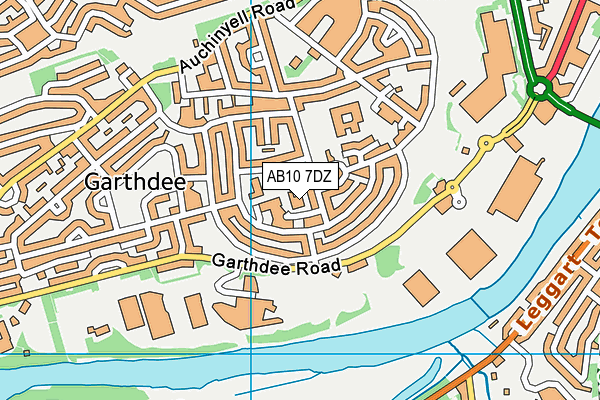 AB10 7DZ map - OS VectorMap District (Ordnance Survey) AB10 7DZ map - OS VectorMap District (Ordnance Survey)