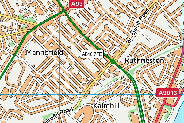 AB10 7FE map - OS VectorMap District (Ordnance Survey)