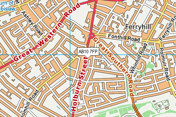 AB10 7FP map - OS VectorMap District (Ordnance Survey)