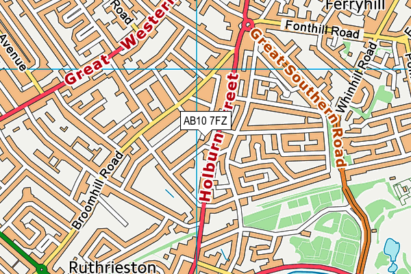 AB10 7FZ map - OS VectorMap District (Ordnance Survey)