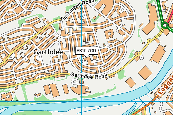 AB10 7GD map - OS VectorMap District (Ordnance Survey)