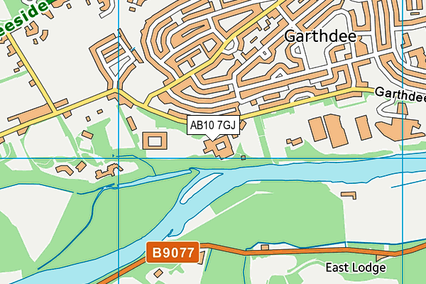 AB10 7GJ map - OS VectorMap District (Ordnance Survey)